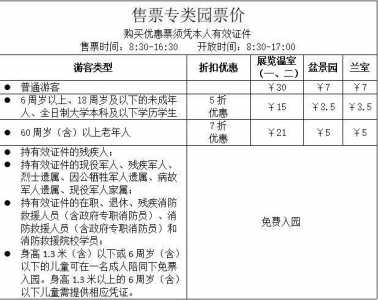 上海辰山植物园门票多少钱